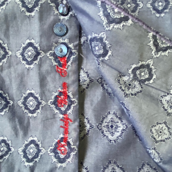 Robert Graham Mens Purple Embroidery Cuff Long Sleeve Cotton Dress Shirt- Sz-XL - Picture 9 of 16